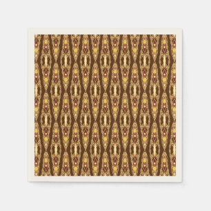 Serviette En Papier Tribal Batik - Chocolat Brown et beige