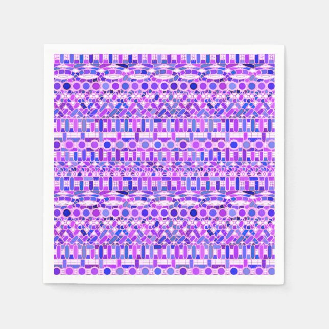 Serviette En Papier Tribal Batik - nuances violet violet violet (Devant)
