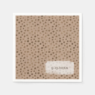 Serviette En Papier Tribu de la Mariée Brun Lin Points DATE Sauvage