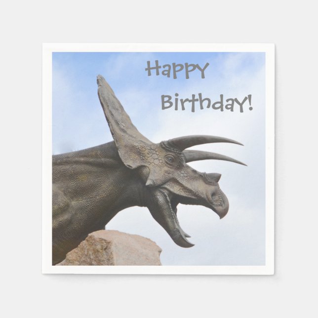Serviette En Papier Triceratops Dinosaur Anniversaire (Devant)