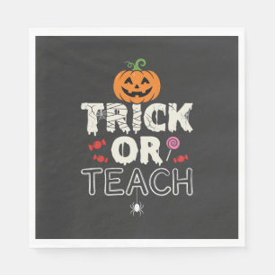 Serviette En Papier Trick or Teach Halloween Teacher Design (2)_1