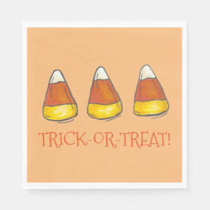 Serviette En Papier Trick or Treat Happy Halloween Candy Corn Candies