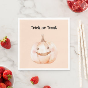 Serviette En Papier Trick or Treat Pêche Citrouille Halloween