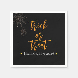 Serviette En Papier Trick or Treat Toile d'araignée Nom personnalisé -