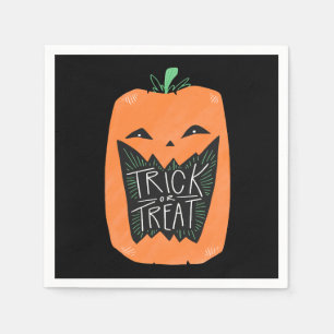 Serviette En Papier Trick ou traitement Citrouille Halloween