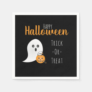 Serviette En Papier Trick Ou Traiter Happy Halloween Ghost Éffrayant