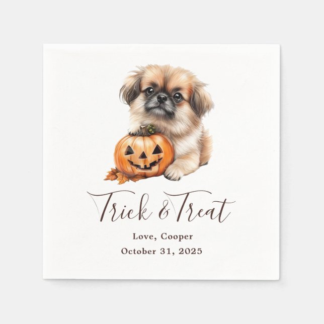Serviette En Papier Trick & Treat Custom Pet Cocktail Mariage Napkin (Devant)