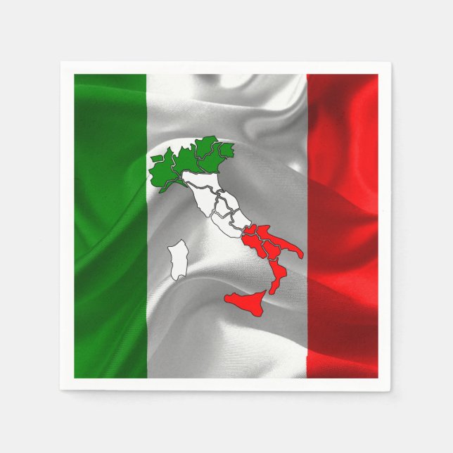 Serviette En Papier Tricolore italien (Devant)