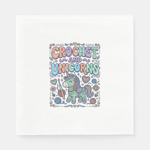 Serviette En Papier Tricot de licorne et autocollant Kawaii de licorne