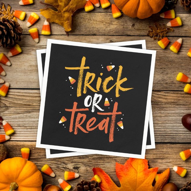 Serviette En Papier Tricoter ou traiter l'Halloween du maïs bonbon (Créateur téléchargé)