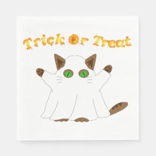 Serviette En Papier Tricoter ou traiter un chat fantôme
