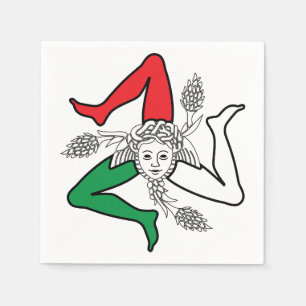 Serviette En Papier Trinacria sicilienne Méduse sur le thème du drapea