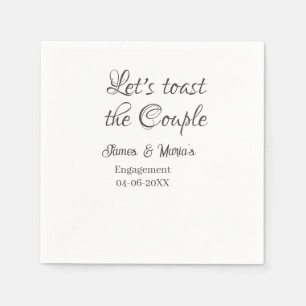 Serviette En Papier Trinquons au nom de la fête d'engagement du couple