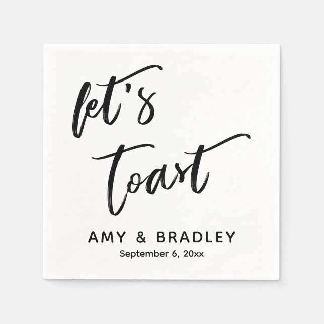 Serviette En Papier Trinquons Typographie Manuscrite Mariage (Devant)