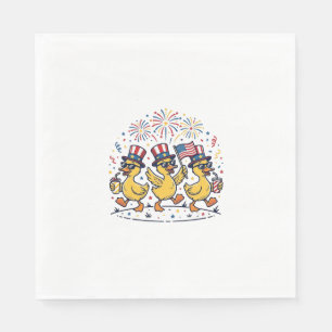 Serviette En Papier Trio de canards patriotiques Chemise vintage 4 jui