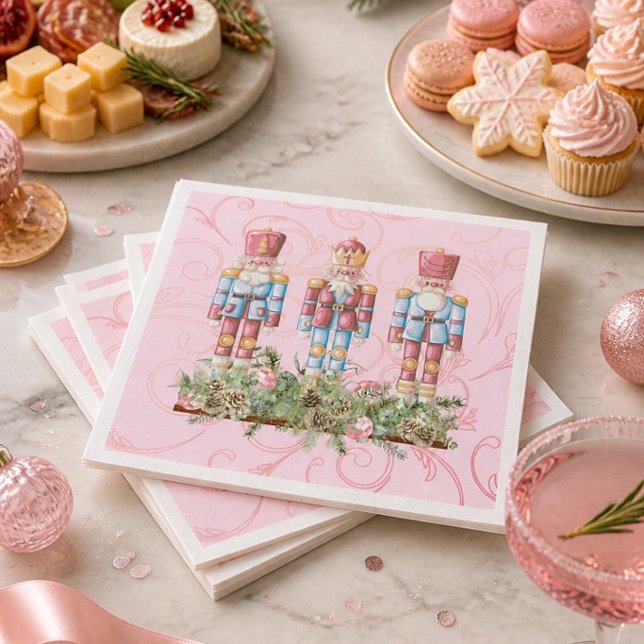 Serviette en papier Trio de casse-noisettes rose p (Créateur téléchargé)