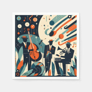 Serviette En Papier Trio du Jazz Age du milieu du XXe siècle