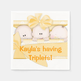 Serviette En Papier Triplets Baby shower papier serviettes