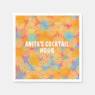 Serviette En Papier Trippie Hippie Psychedelic Retro Design Floral