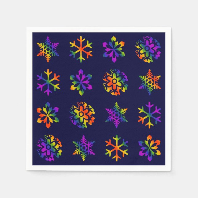 Serviette En Papier Trippy Snowflakes (Devant)