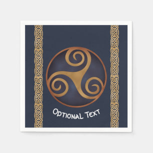 Serviette En Papier Triskelion celtique (bleu) personnalisé