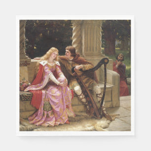 Serviette En Papier Tristan et Isolde (Romance médiévale) Art Vintage