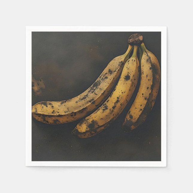 Serviette En Papier Trois bananes dans le noir (Devant)