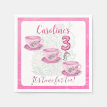 Trois C'est l'heure du thé Invitation pour 3ème an