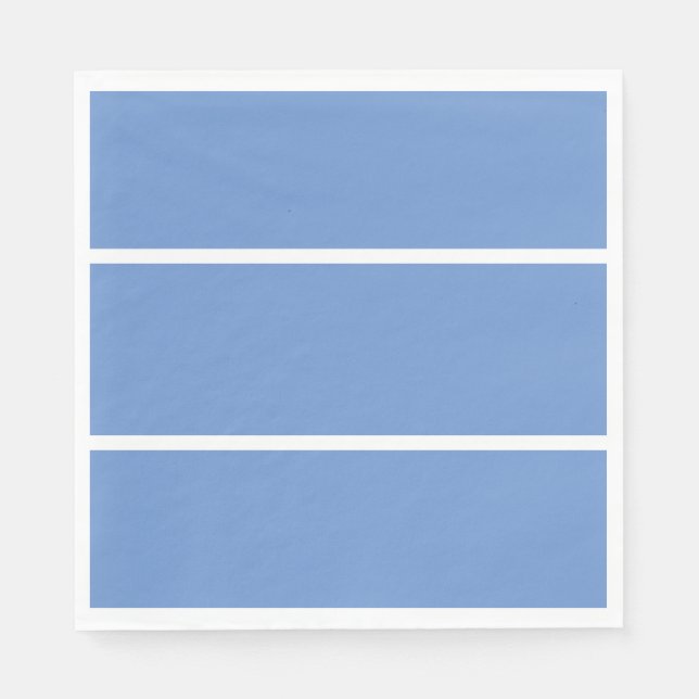 Serviette En Papier Trois Élégants Cornflower Bleu Large Stripes (Devant)