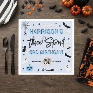 Serviette En Papier Trois Esprits ! Fête d'anniversaire Halloween 3 an