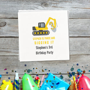 Serviette En Papier Trois et creuser la construction 3ème fête d'anniv