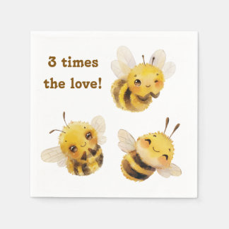 Serviette En Papier Trois serviettes d'abeilles