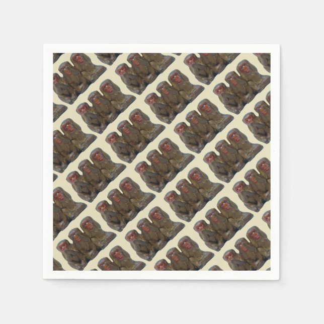 Serviette En Papier Trois singes sages (Devant)