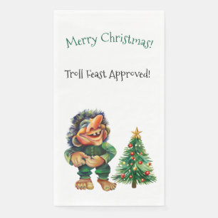 Serviette En Papier Troll de Noël drôle approuvé pour le festin