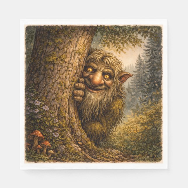 Serviette En Papier Troll norvégien pic, Serviettes (Devant)