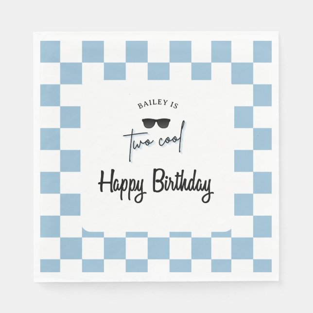 Serviette En Papier Trop cool 2e anniversaire  (Devant)