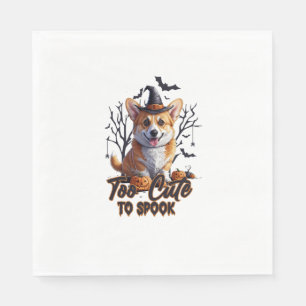 Serviette En Papier Trop mignon pour effrayer Funny Halloween Dog Corg