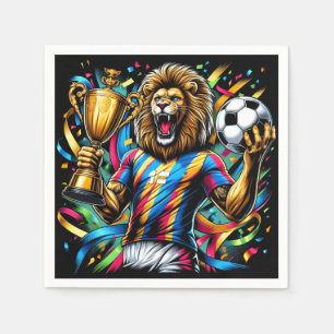 Serviette En Papier Trophée de football champion de soccer Lion Victoi
