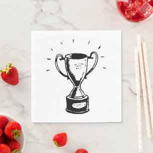 Serviette En Papier Trophée Noir Et Blanc