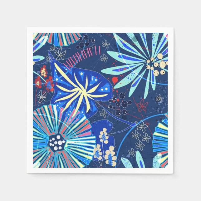 Serviette En Papier tropical Abstrait (Devant)