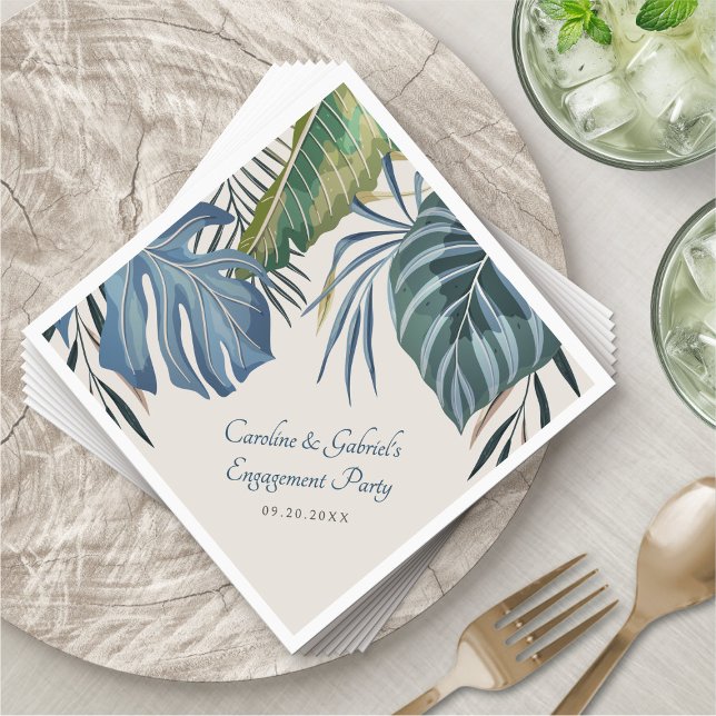 Serviette En Papier Tropical Beach Palm Mariage (Créateur téléchargé)