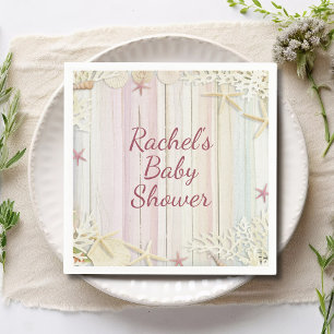 Serviette En Papier Tropical Beach Seashell Baby shower Boho Chic