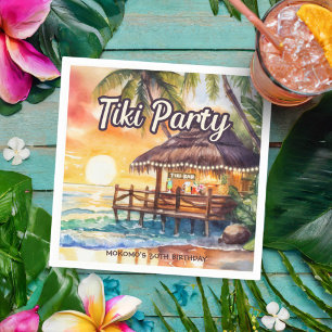 Serviette En Papier Tropical Beach Tiki Anniversaire Cocktail