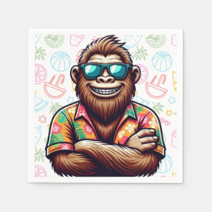 Serviette En Papier Tropical/beach yeti/bigfoot