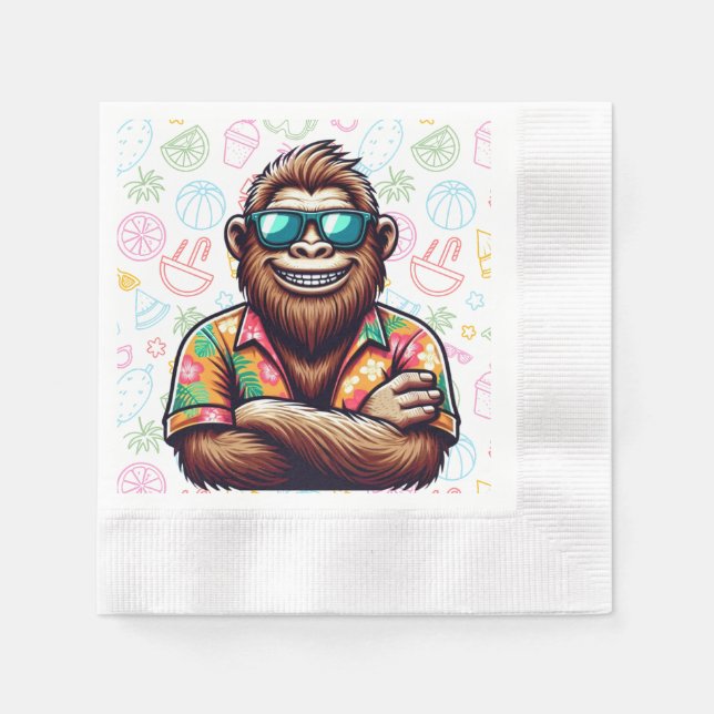 Serviette En Papier Tropical/beach yeti/bigfoot (Devant)