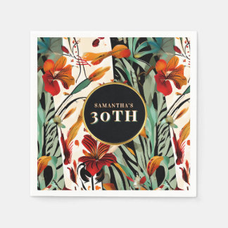 Serviette En Papier Tropical Boho Floral Age Picnic Design