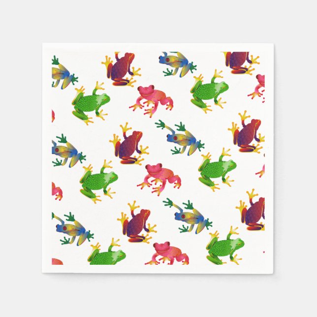 Serviette En Papier Tropical de la grenouille (Devant)