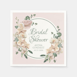 Serviette En Papier Tropical Fleurs Aquarelle Enterrement de Vie de Je