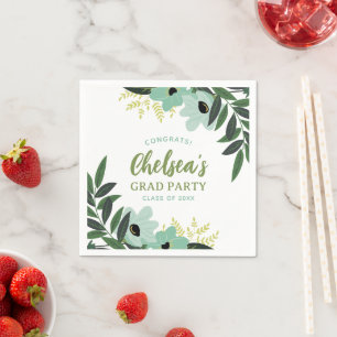 Serviette En Papier Tropical Floral Personnalisé Grand Parti