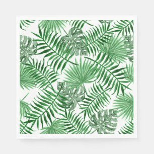 Serviette En Papier Tropical Green Palm Feuille Summer Art Motif